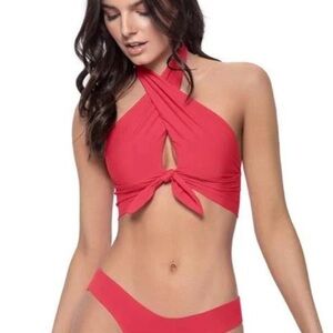 PQ Swim Amanda Stanton Avalon Alex red bikini top